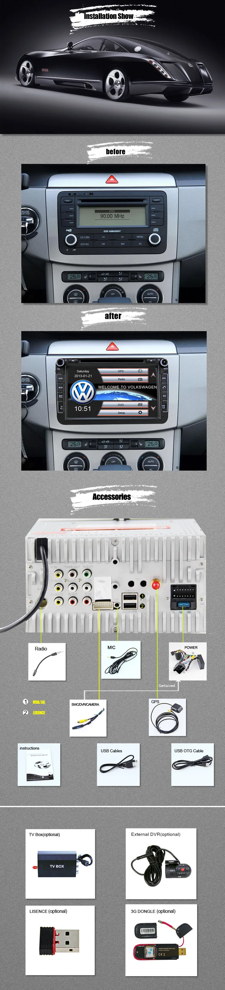 Eunavi 2Din 8 ''автомобильный DVD радио плеер gps навигация для VW Passat CC Polo GOLF 5 6 Touran EOS T5 Sharan Jetta Tiguan камера