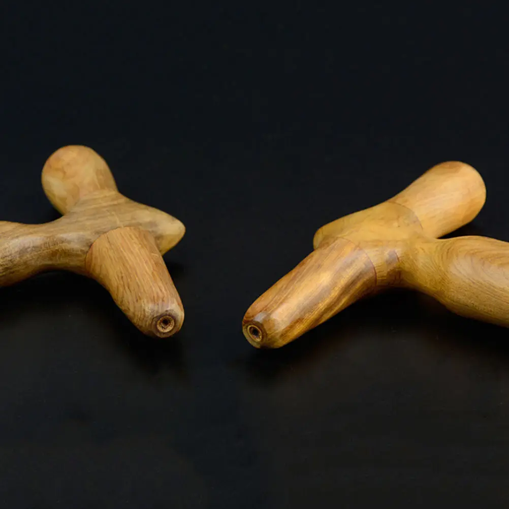 1Pcs Natural Wooden Hand Leg Acupuncture Acupoint Stick Sandalwood Cross Massager Health Tools Wholesale