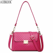 AIBKHK Mode Femme Messenger De Luxe Designer Célèbre Marques Femmes Véritable Cuir de Vachette Épaule Bandoulière Petit Rabat Sac