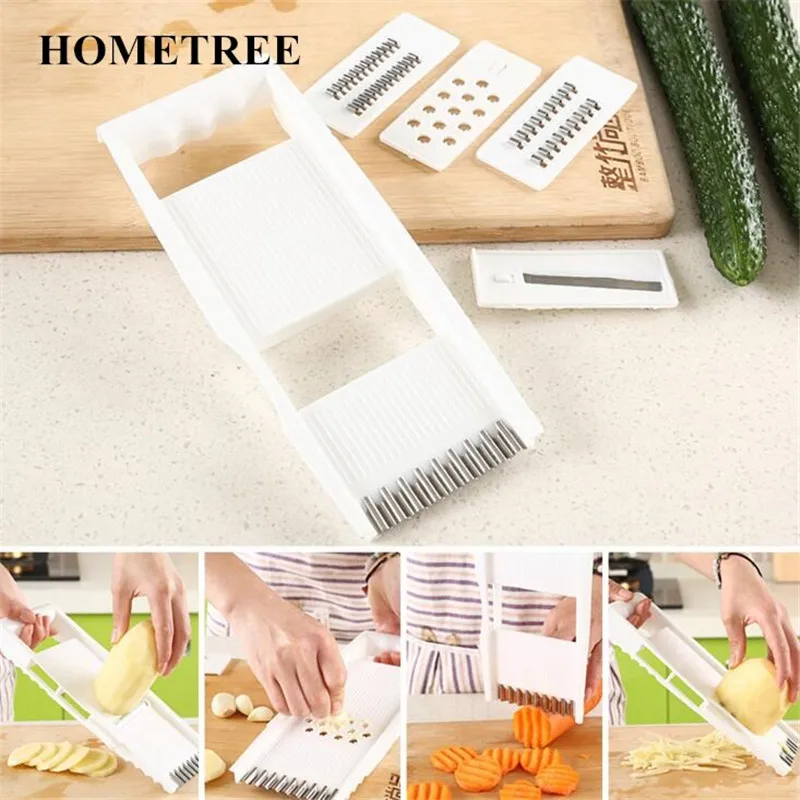 

HOMETREE Multi - Functional 6 - Piece Chopper Cut Peeling Slices Cucumber Potatoes Cut Silk Grinding Kitchen Vegetable Tool H623