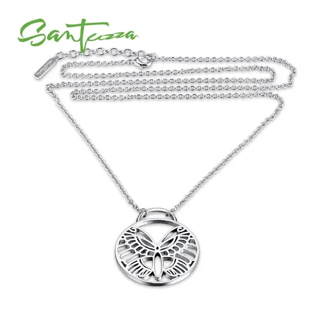 Santuzza Br Necklace For Woman Round Circle Erfly Pendant Santuzza Br Necklace For Woman Round Circle Erfly Pendant Wedding Band Party Fashion Jewelry