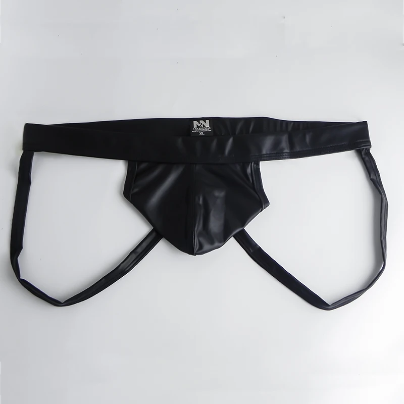 New Sexy Mens Thong Lingerie G String Underwear Pu Faux Leather T back Jockstrap G String Men