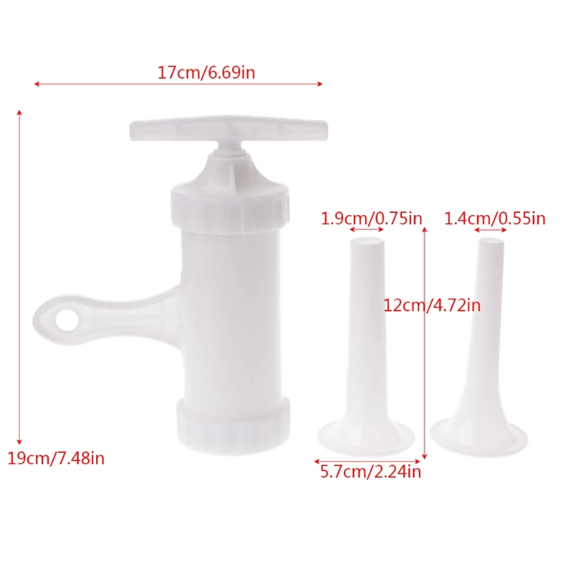 

1 Set Hand Operated Sausage Maker Enema Machin Meat Stuffer Filler Barrel Funnel