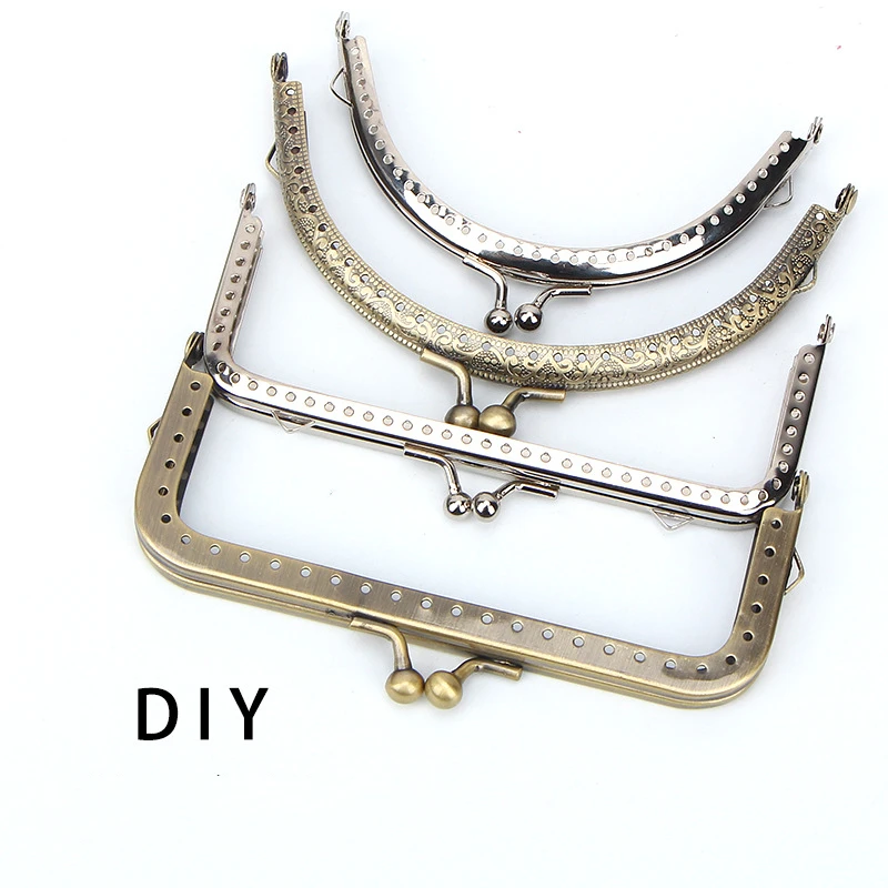 

8/10/12 Cm Square Metal Purse Frame Handle for Clutch Bag Handbag Accessories Making Kiss Clasp Lock for Bag Bag Accessories