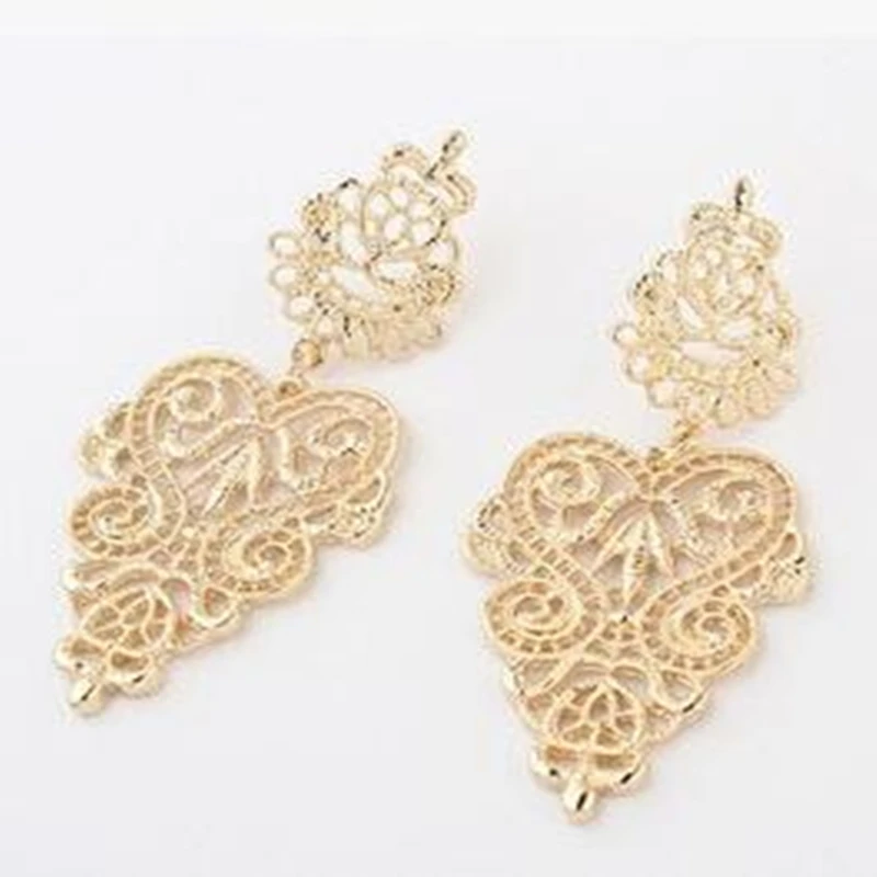 

Drop Earirings Retro Vintage Alloy Women Silver-plated Long Bohemian Pierced Dangle Earrings for Women