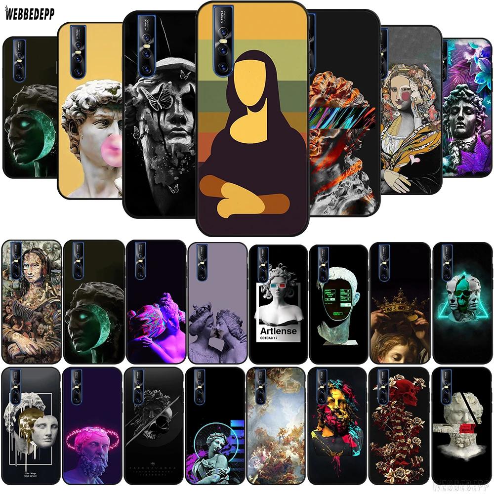 WEBBEDEPP винтажный пластырь статуя Давида искусство ТПУ чехол для vivo Y17 Y53 Y55s Y67 Y75 Y81s