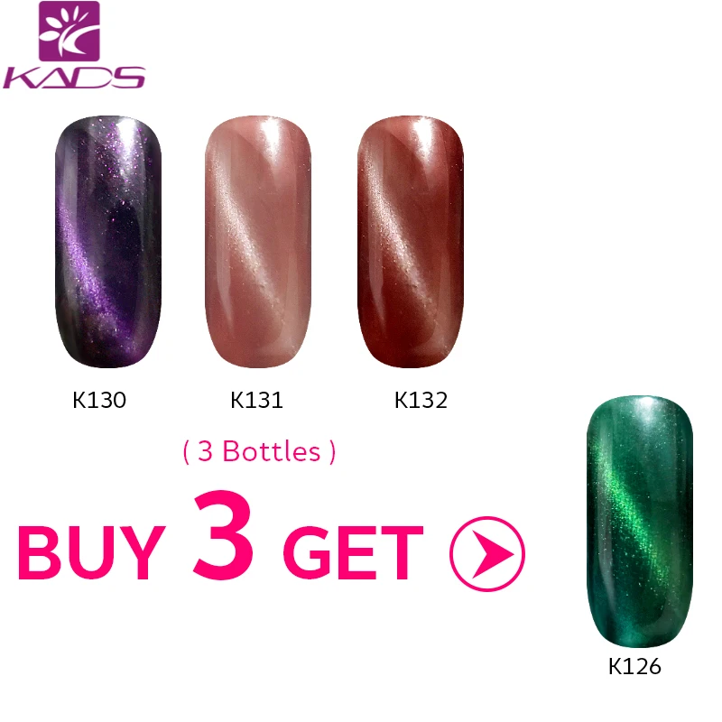 

KADS Buy 3 Get 1 Gift 9.5ml Functional 3D Cat Eye Gel Nail Polish Soak Off Long-Lasting Magnetic Lacquer UV Lucky Nail Gel