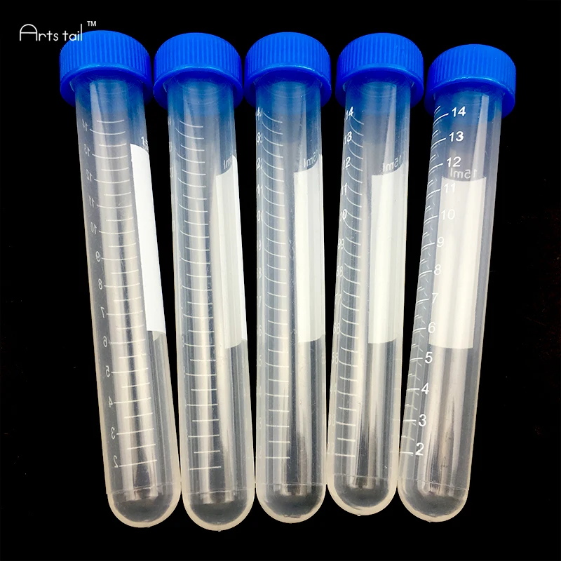 15ml Centrifuge Tubes 50PCS Round Bottom Screw Striking EP Sample Tube With Scale High Temperature Pressure Laboratory Supplies