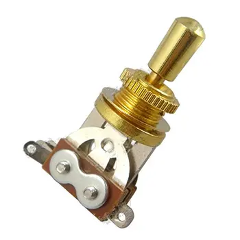 

Gold Electric Guitar 3 Way Toggle Switch Pickup Selector Switch with Brass Tip Knob