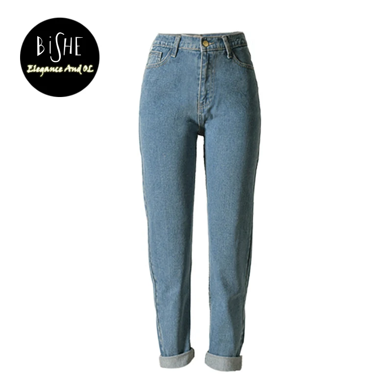 Мода 2017 г. Винтаж бойфренда Джинсы для женщин Для Прямые джинсы роковой дамы