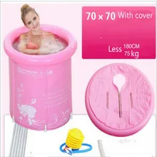 2 colores Gruesa bañera plegable, pvc piscina inflable para niños y adultos con tapa