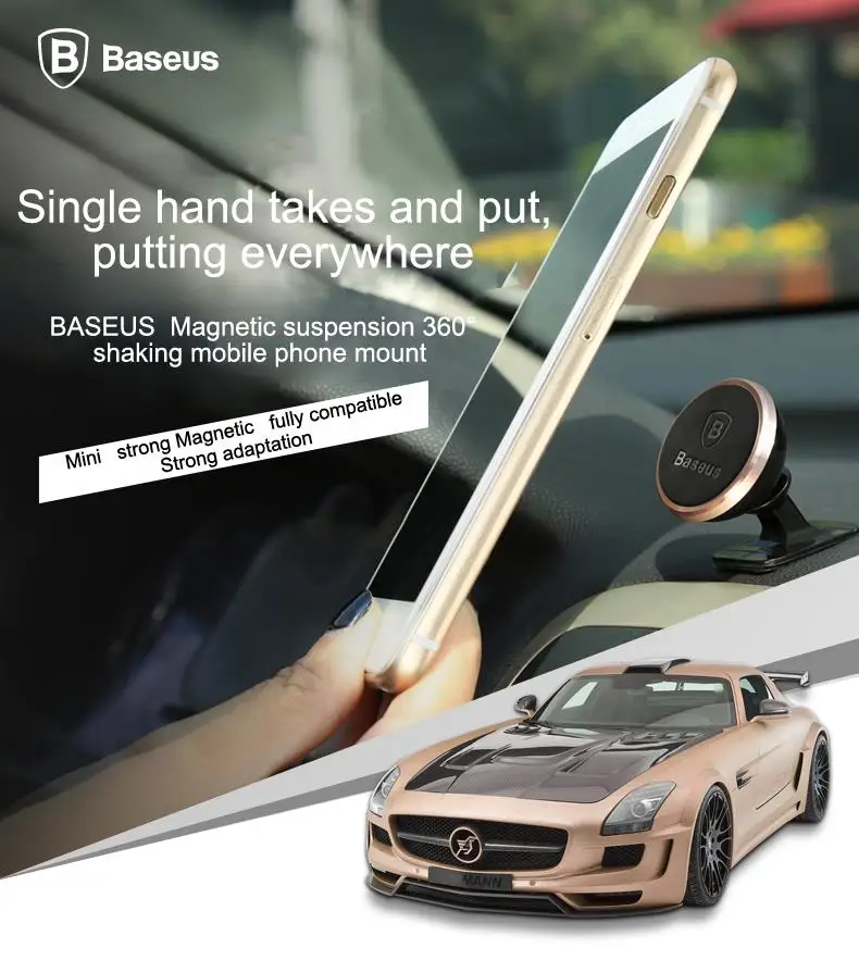 mobile wall stand Baseus Universal Car Phone Holder 360 Degree GPS Magnetic Mobile Phone Holder For iPhone X magnet phone Holder stand in car mobile stand for car