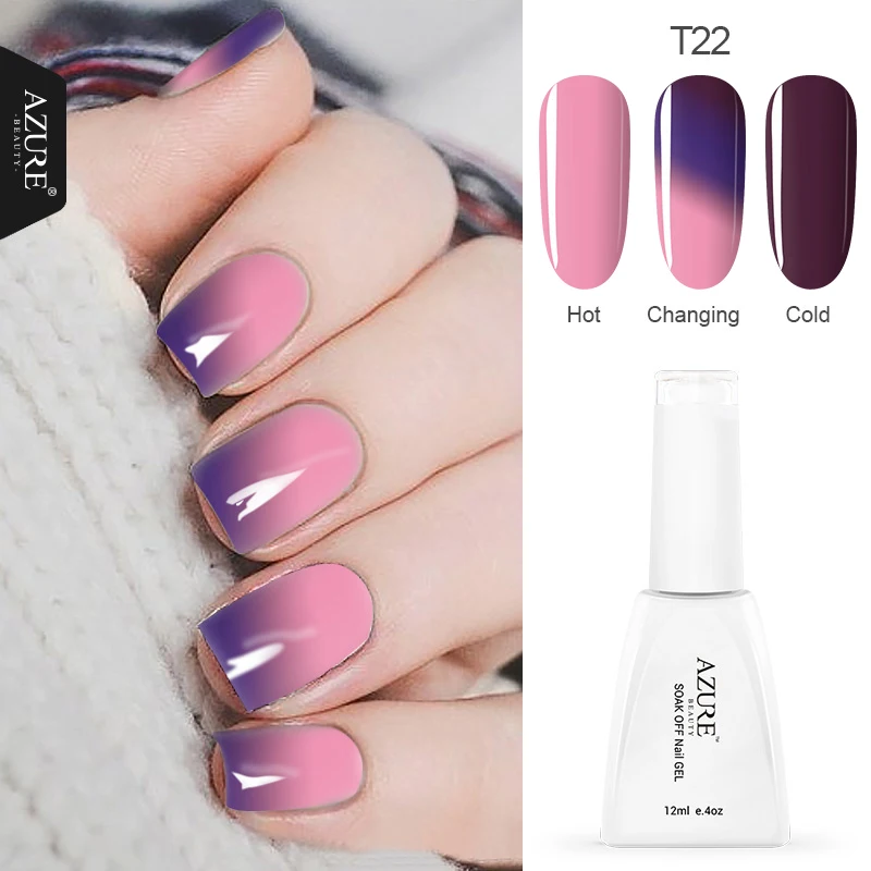 

Azure Temperature Color Changing Nail Gel Polish Long-lasting Soak-off LED UV 12ml Chameleon Gel Varnish For DIY Manicure