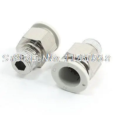 

1/4" PT Male Thread 12mm Tube Penumatic Air Compressor Quick Fittings 2Pcs
