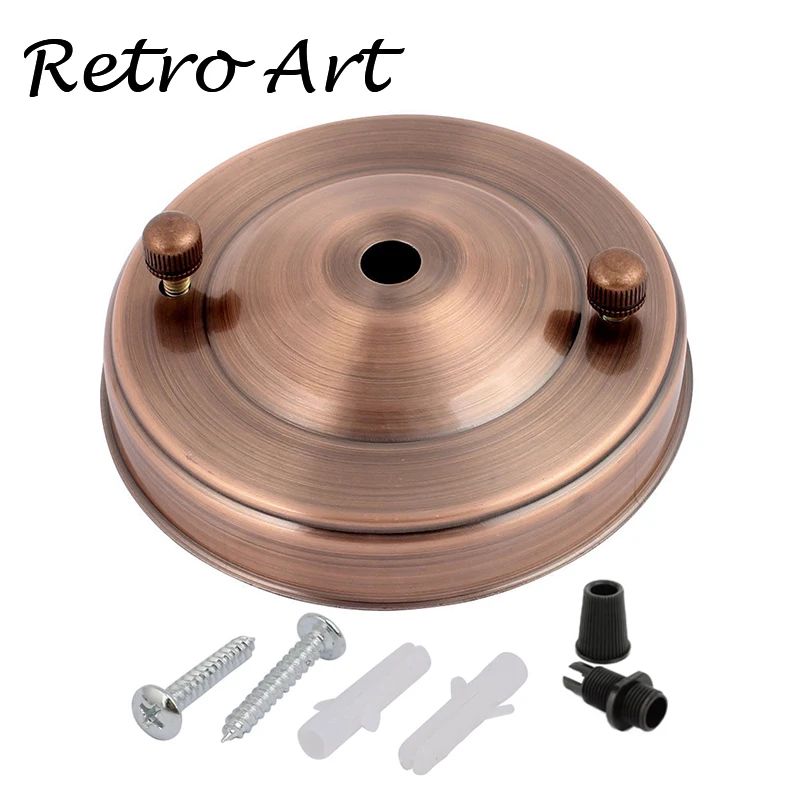 

FREE shipping D100mm Polished Vintage Styled Metal Ceiling Rose with cord grip antique ceiling canopy for pendant lighting