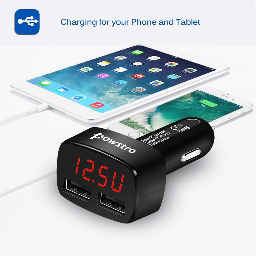 Автомобильное зарядное устройство с светодиодный USB портами 5 В 3 1 А|quick charge|charger