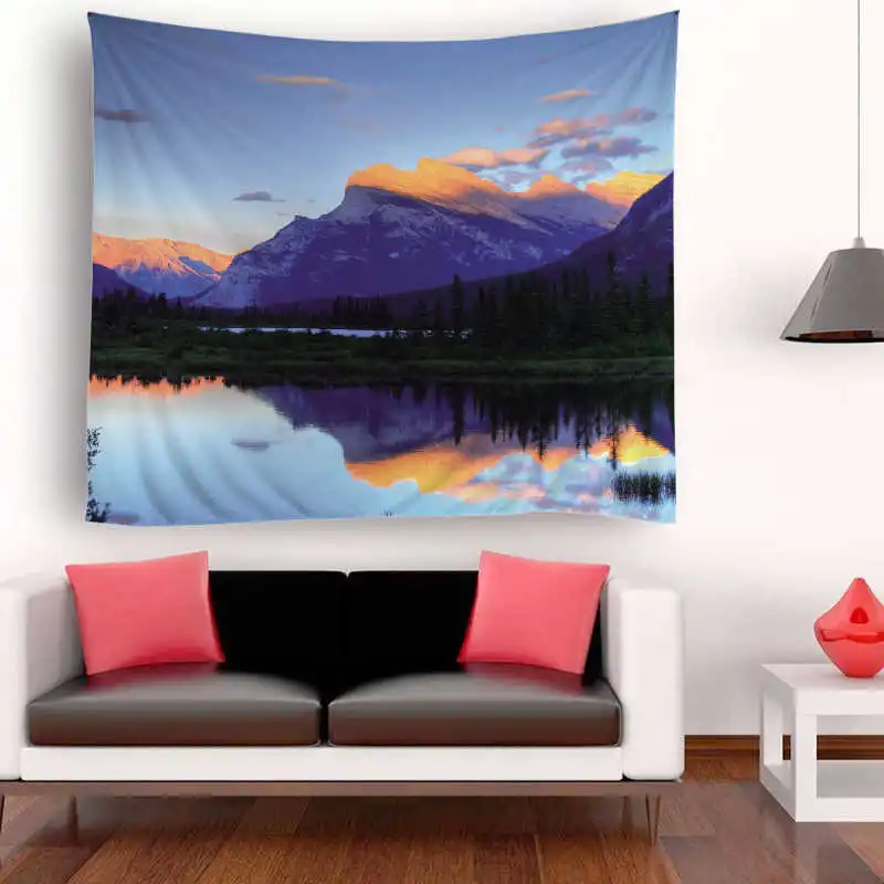 Nordic Mandala Scenery Printed Polyester Macrame Wall Hanging Tapestry Room Boho Decor Beach Carpet Rectangle Wall Tapestry