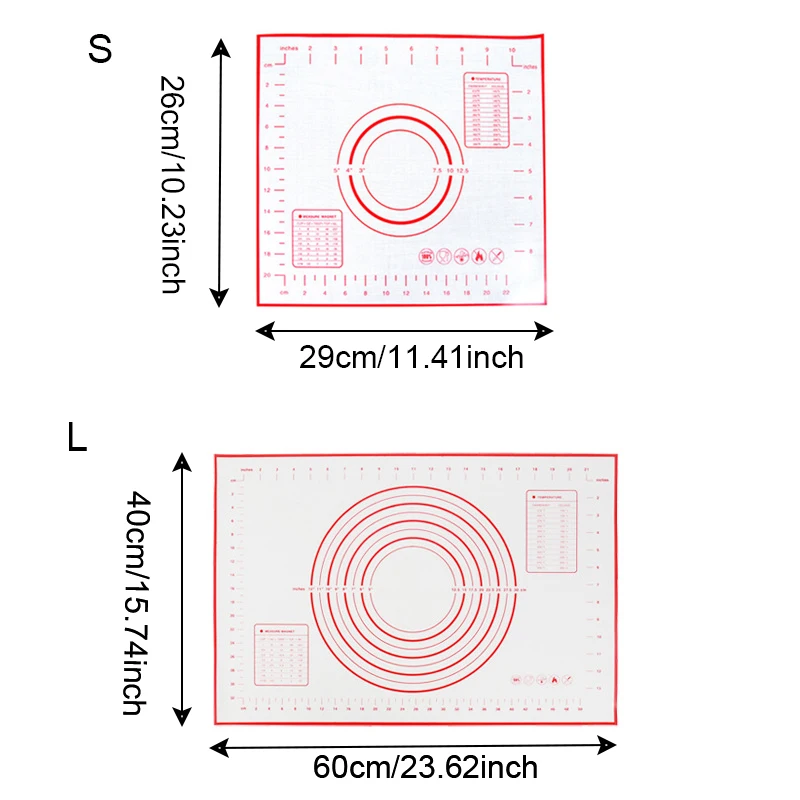 2 Type Size Silicone Baking Mat Pizza Dough Maker Pastry Kitchen Gadgets Cooking Tools Utensils Bakeware Accessories 2 Type Size Silicone Baking Mat Pizza Dough Maker Pastry Kitchen Gadgets Cooking Tools Utensils Bakeware Accessories