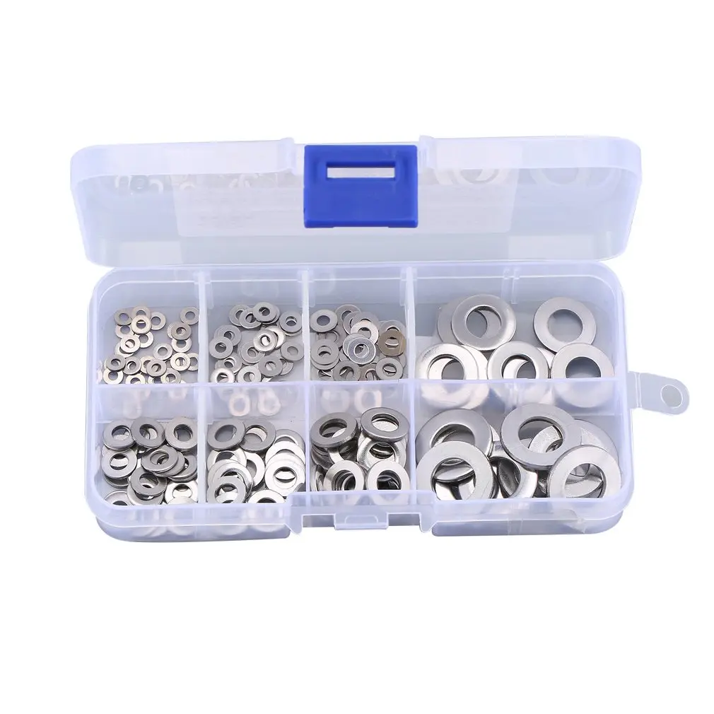 

180PCS/lot Stainless Steel Washer Flat Ring Gasket Sump Plug Oil Seal Fittings Washers Fastener Hardware Accessories