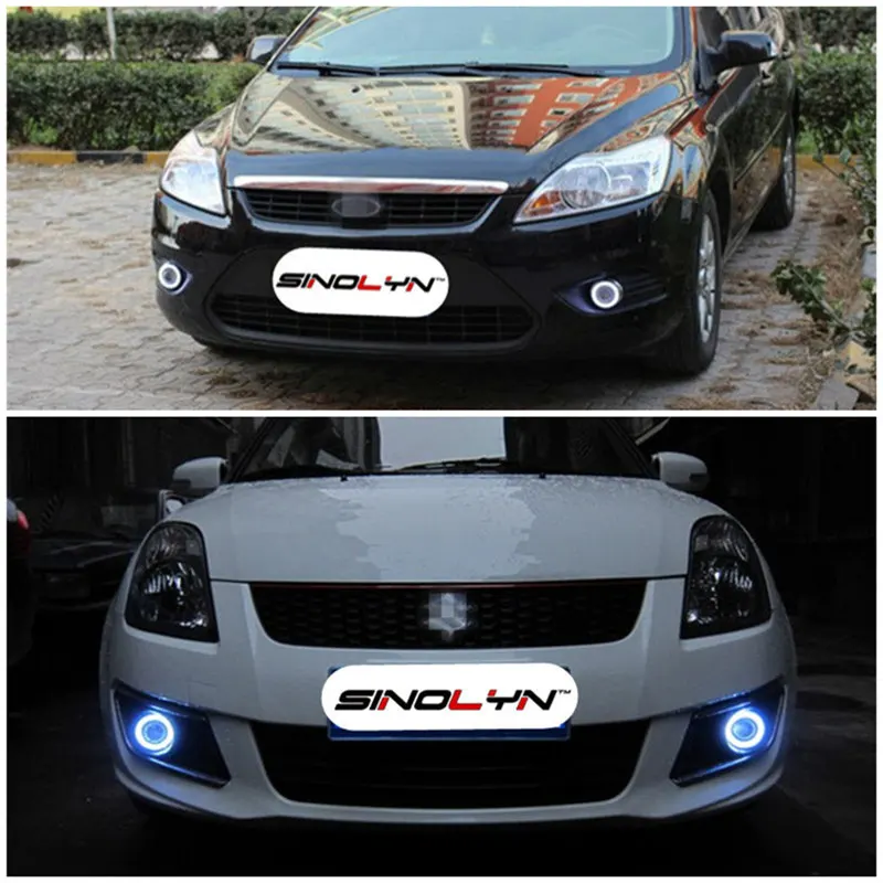  LED Angel Eyes Fog Light Projector Lens Kit With H3 Halogen Light Driving Lamps Fog Lamps For Car R - 1667194581