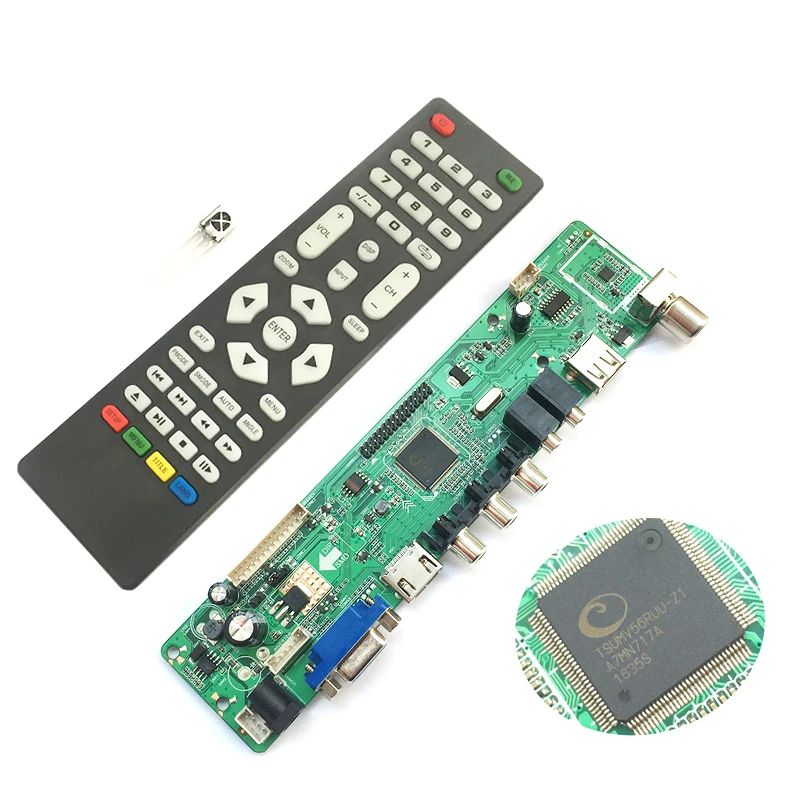 

hot-Support 7-55in V56 Universal LCD TV Controller Driver Board PC/VGA/HDMI/USB Interface USB play video/photo function