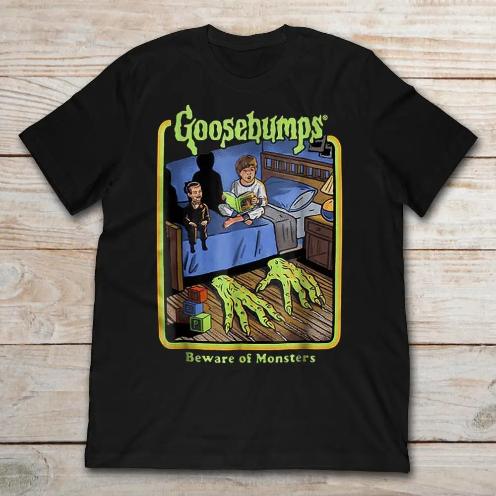 

Goosebumps Beware Of Monsters Blood Horror Active Of Children Black T-ShirtCartoon t shirt men Unisex New Fashion tshirt free