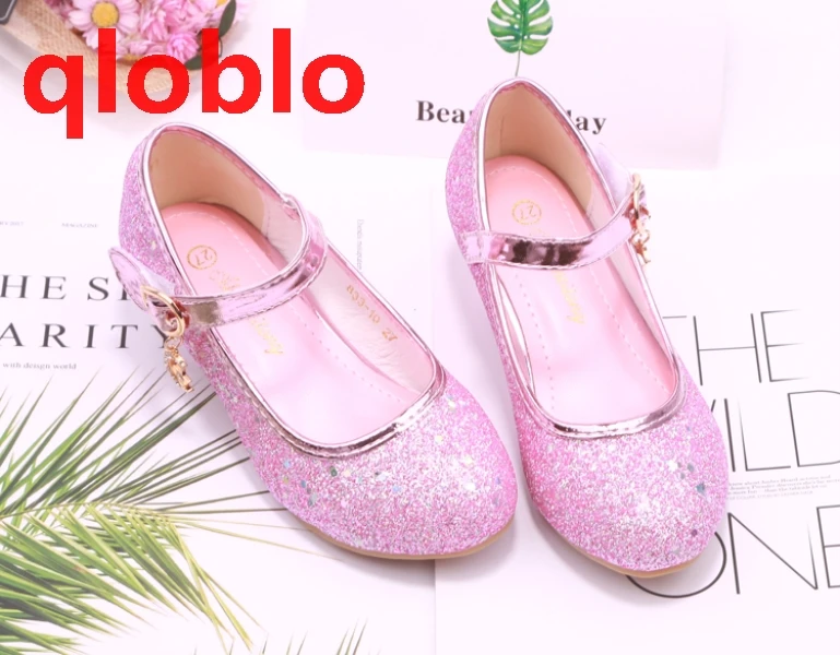 qloblo Kids Girls Wedding Shoes Children Princess Sandals High Heels Dress Shoes Shoes For Girls