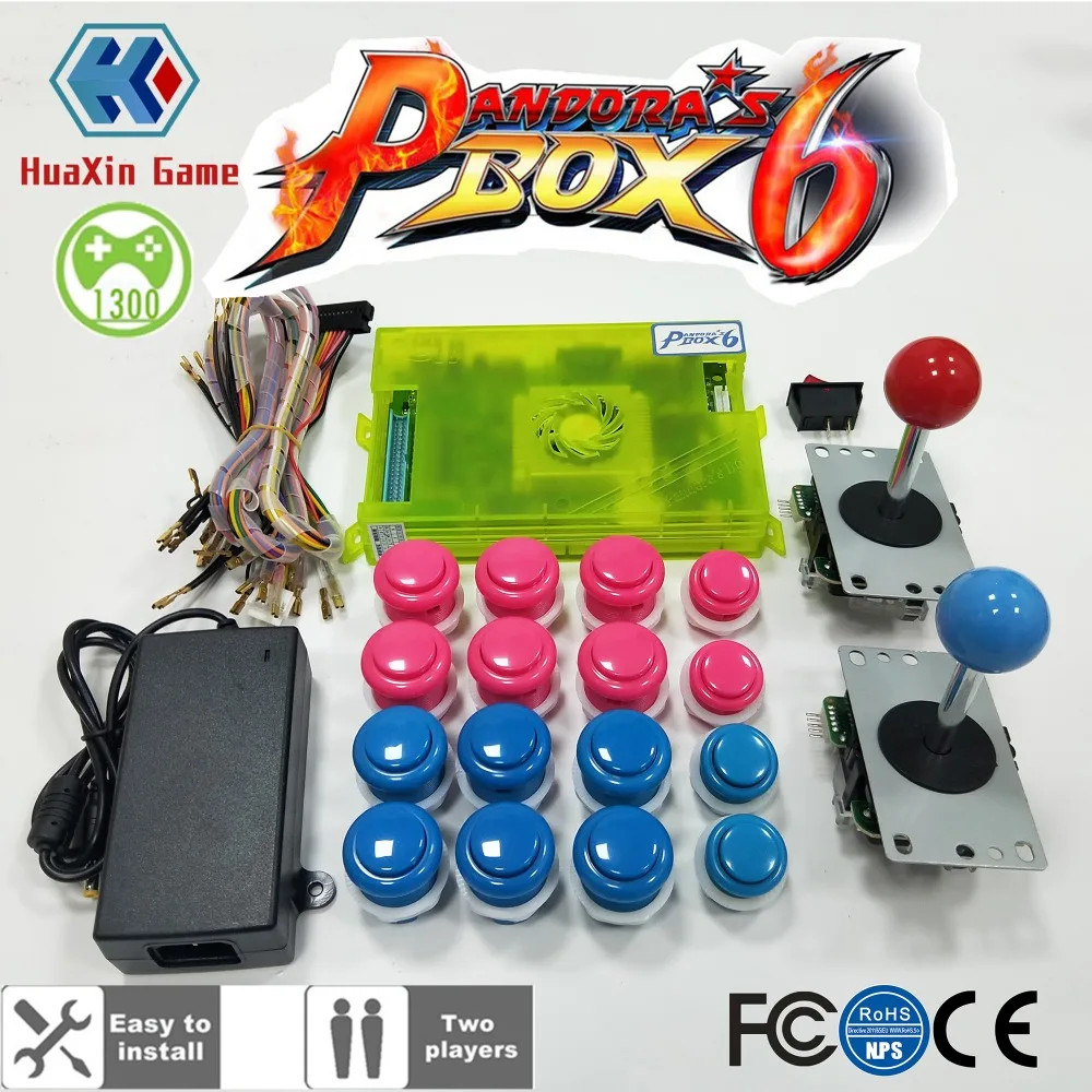 DIY Arcade Kit Pandora box 6 1300 in 1 game board and long handle