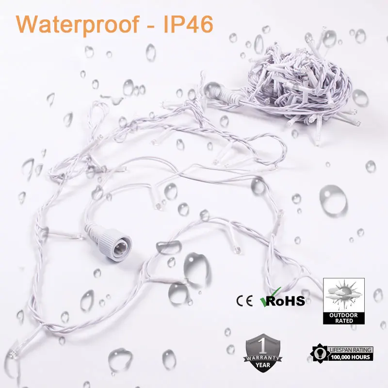 32.8' Length 100 LEDs white PVC LED string light waterproof christmas LED chain light wedding decor ramadan decoration light 32.8' Length 100 LEDs white PVC LED string light waterproof christmas LED chain light wedding decor ramadan decoration light