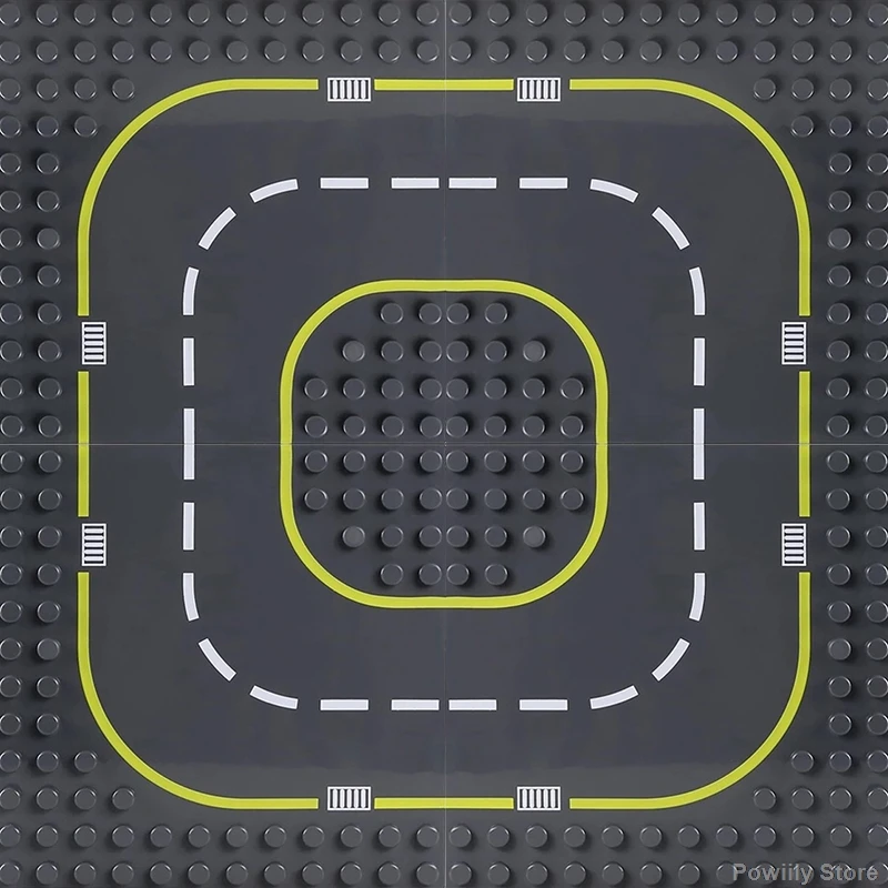 Городской дорожный трек, большие строительные блоки, доска, аксессуары для автомобиля, сделай сам, сборка автомобиля, игрушки, детский подарок, совместимый набор Duplo