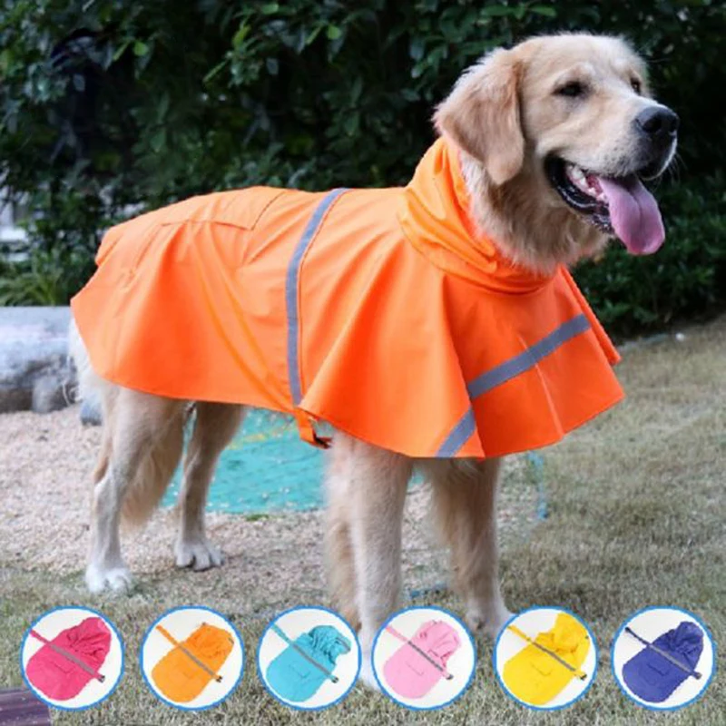 Fashion Pet rain coat large dog waterproof Jumpsuit Pet all inclusive Candy raincoats XS 4XL big