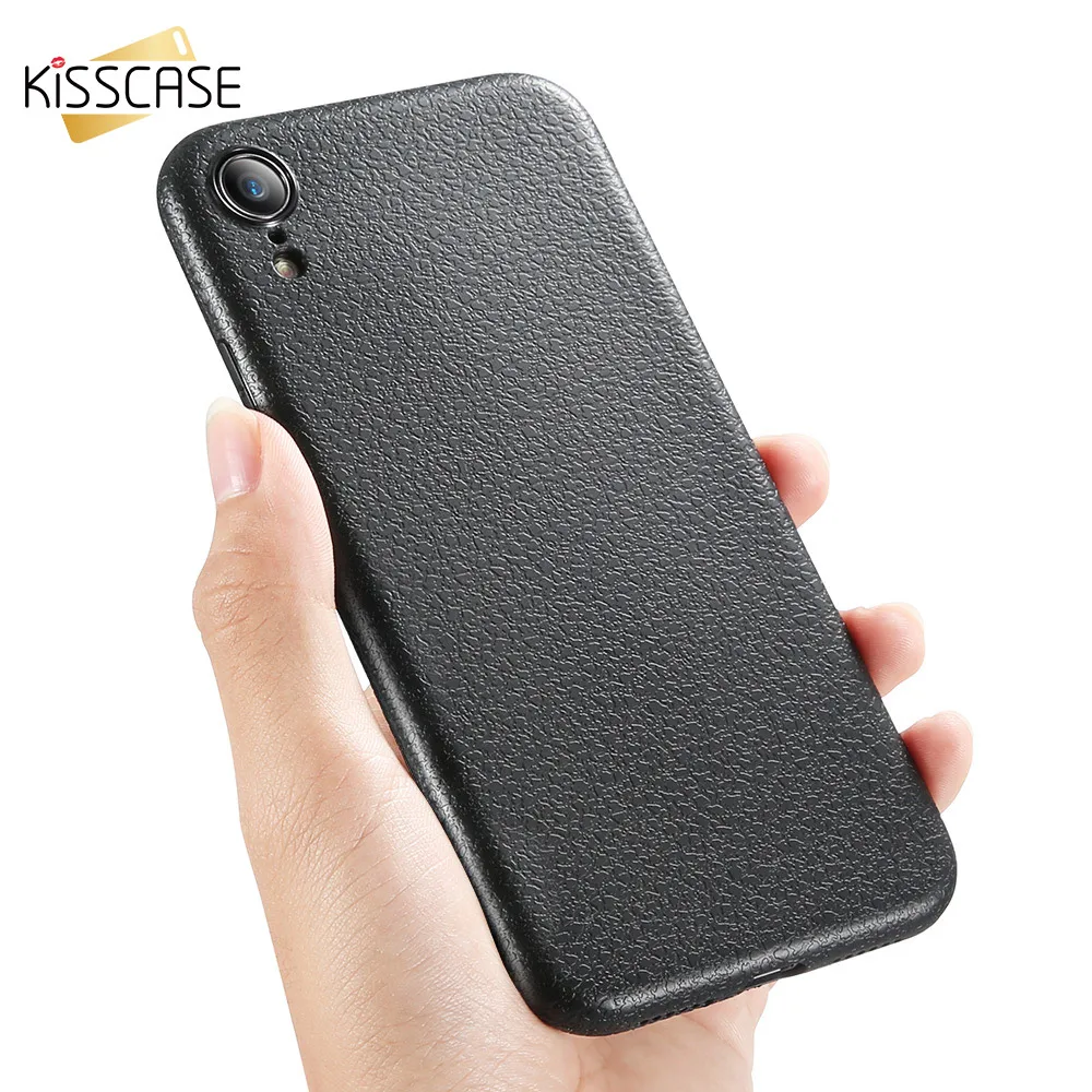 KISSCASE кожаный чехол с текстурой для iPhone X 7 8 6 6S Plus роскошный Ультратонкий Мягкий