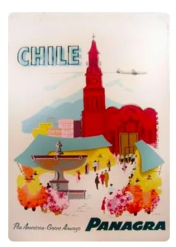 

PANAGRA Airlines Chile Travel Tour Retro Vintage Poster Canvas Painting DIY Wall Paper Posters Home Decor Gift
