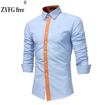 

New high quality casual simple tops men's shirt long sleeve turn-down collar solid color shirts youth popular business men