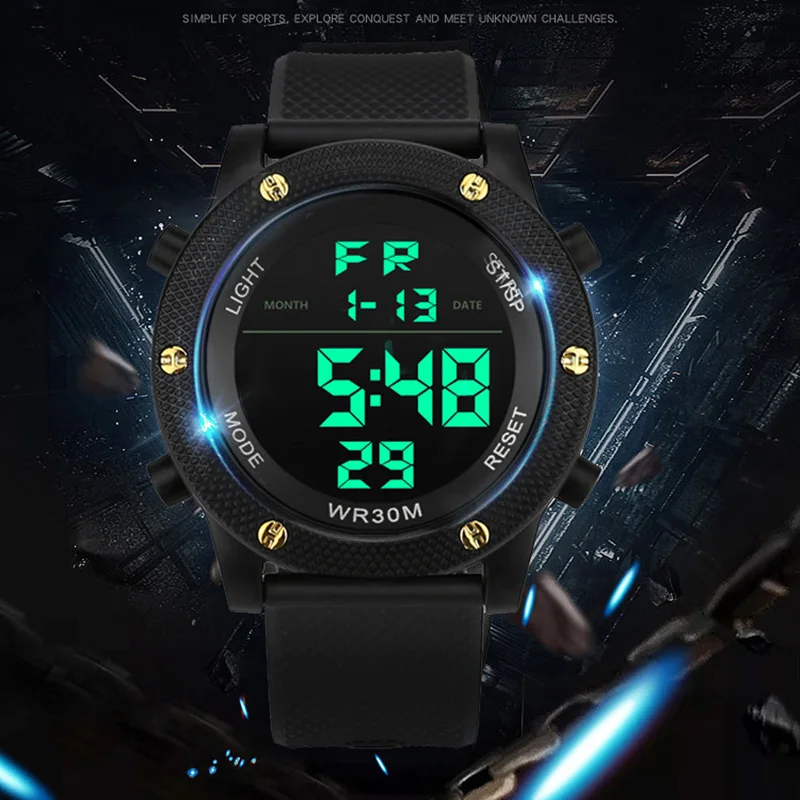 

Men LED Watch Relogio Masculino Watches Electronic Digital Retro Style Military Clock Men Relogio Electronics Men's WirstWatch