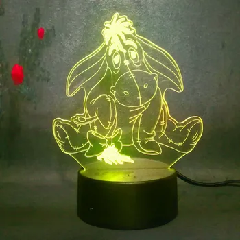 

Cartoon Eeyore Pooh Bear Friend 3D Night Lights LED 7 Color USB Children's Toys Night Lights Christmas Birthday Gifts Decora