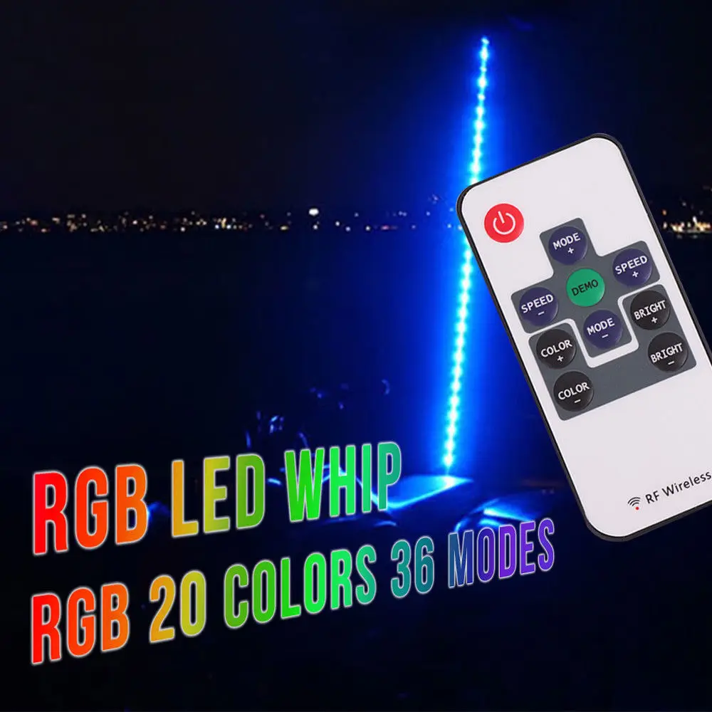 KEMiMOTO UTV Whip Light 5ft LED флаг Полюс безопасности антенна огни для песка дюны багги ATV