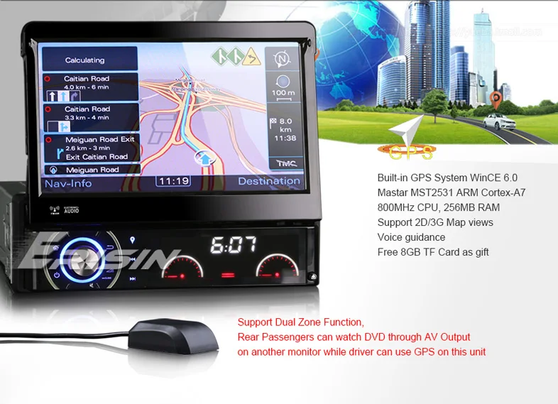 Best 7" One Din Car Navigation GPS 1 Din Car DVD Single Din Car Radio with Master MST2531 ARM Cortex-A7 800MHz CPU 256MB RAM 16 Best 7" One Din Car Navigation GPS 1 Din Car DVD Single Din Car Radio with Master MST2531 ARM Cortex-A7 800MHz CPU 256MB RAM 16