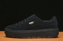 Free shipping PUMA FENTY Suede Cleated Creeper Women's First Generation Rihanna Classic Basket Suede Tone Simple Badminton Shoes