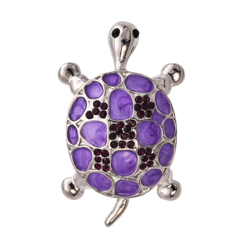 Rhinestone Crystal Fashion Brooches 2019 Hot Sale New Animal Tortoise Jewelry Vintage Cute brooches for Women or men X0726 | Украшения и