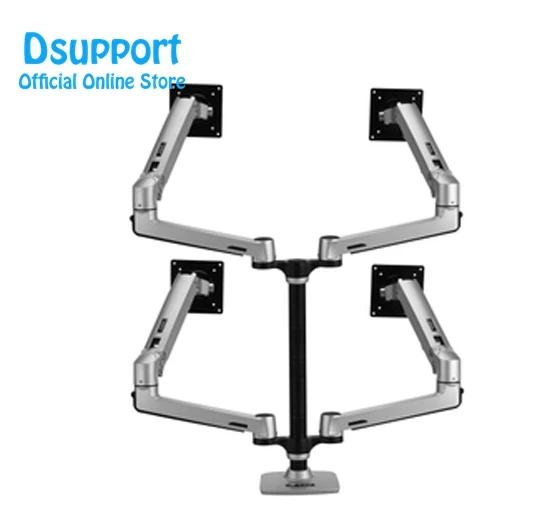 

New Arival Aluminum alloy Desktop Full Motion 17-32 inch 4 screen Monitor Holder Mount Ultra-long four screen display bracket