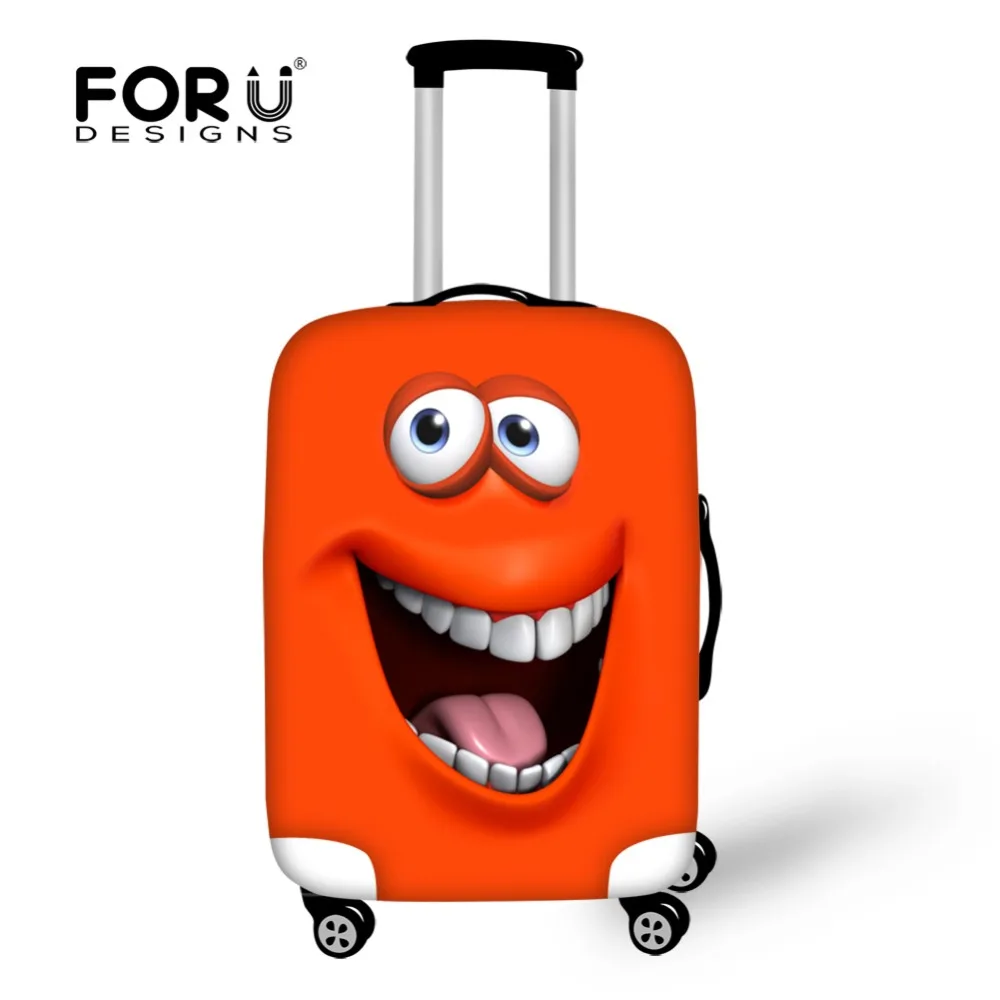 

Fashion Spandex Travel Luggage Cover Emoji Smile Face Print Elastic Luggage Cover for 18-30 inch Anti-dust Suitcase Cover Zipper