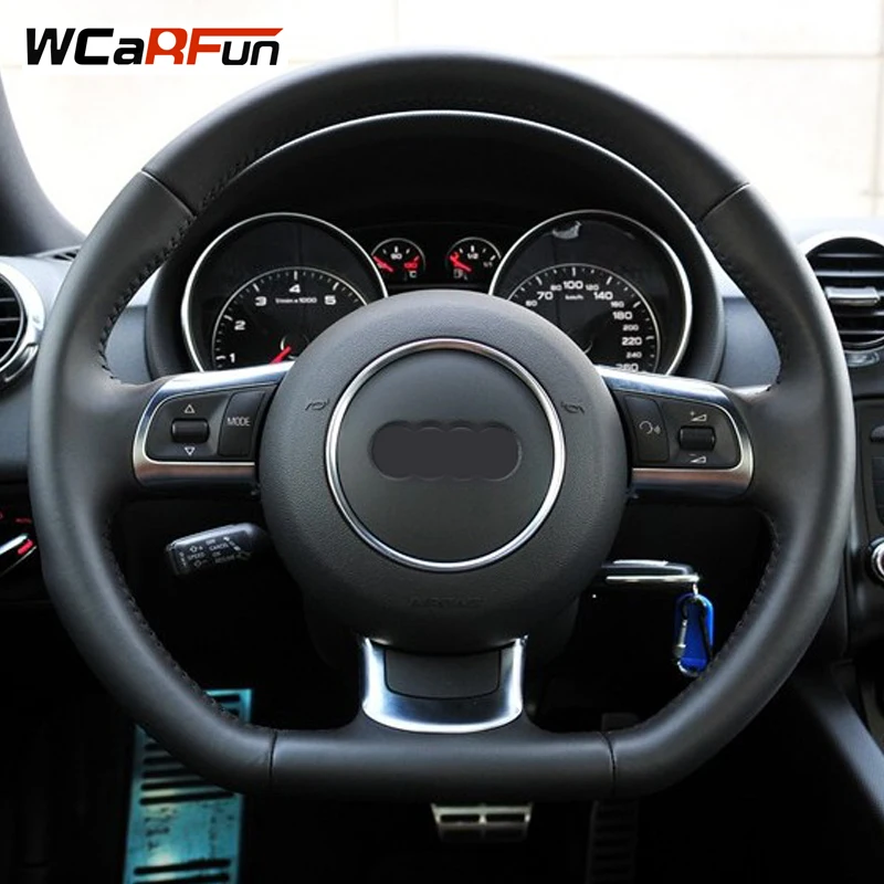 

WCaRFun Hand-Stitched Black Artificial Leather Car Steering Wheel Cover For Steering-Wheel for Audi TT 2008-2013