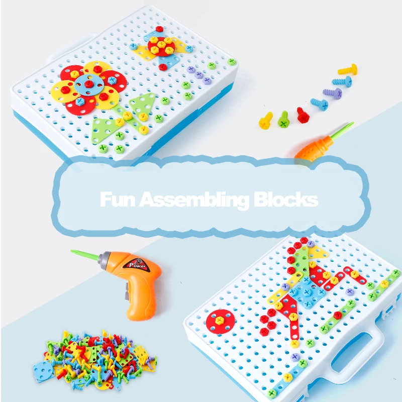 Beste Diy Creatieve Elektrische Boor Moer Demontage Match Tool Gemonteerd Blokken Model Sets Educatief Speelgoed Voor Kinderen Kids Jongens