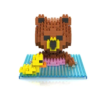 

350pcs Diamond Blocks Cartoon Bear Building Construction Toys Swimming Bathing bear Assembling building blocks intelligent toys