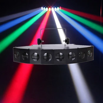Scanner a otto raggi ad alta luminosità, barra luminosa a ventaglio, laser RGBW, luce per DJ, discoteca, lampada a LED a otto occhi