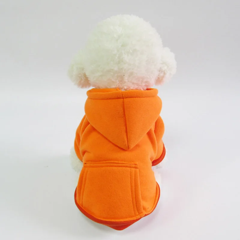 Новинка; 1 шт.; Одежда для собак и щенков; толстовка с капюшоном; теплая одежда; модная одежда для осени и зимы - Цвет: Orange