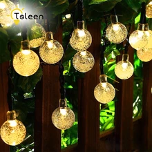 2 шт. 7 м Длина Крытый Открытый украшение Halloween 50 хрустальный шар солнечные светильники светодиодные строки Водонепроницаемый светодиодные Фея огни