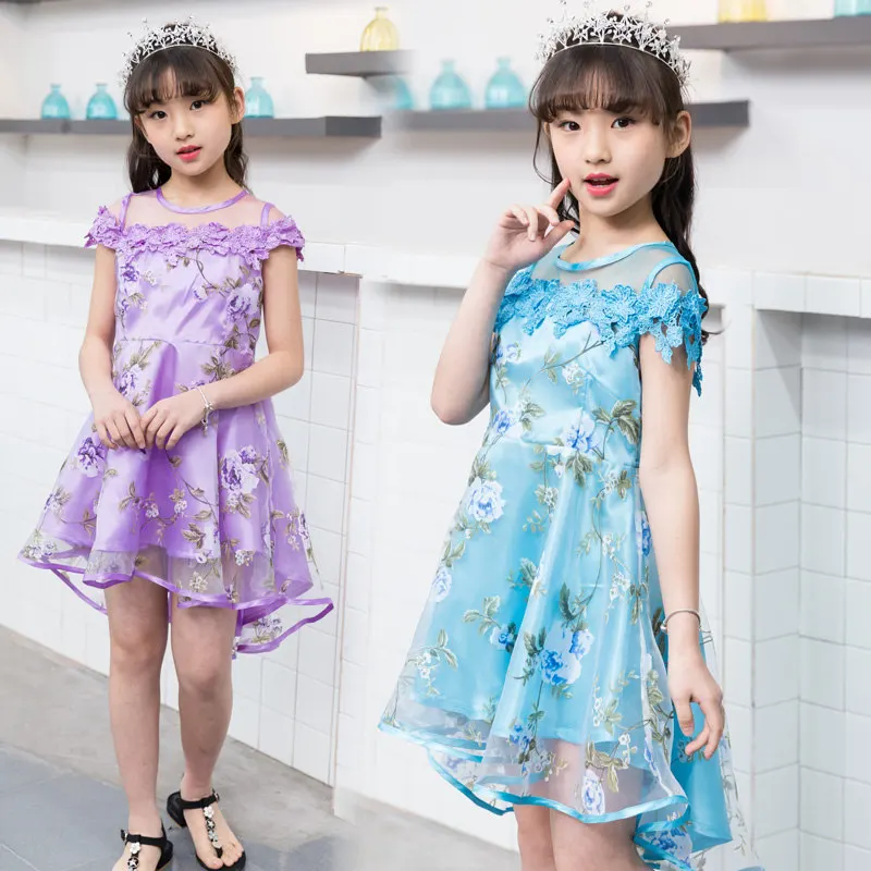 

Summer Kids Girl Organdy Embroidered Dresses For Girls Lace Flower Dress Baby Party Wedding Dress Children Girl Princess Dress