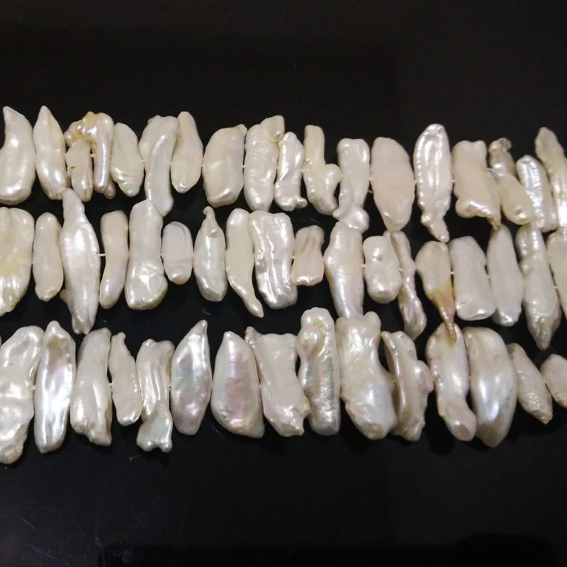 

16 inches 18-20 mm White Natural Large Baroque Biwa Pearl Loose Strand